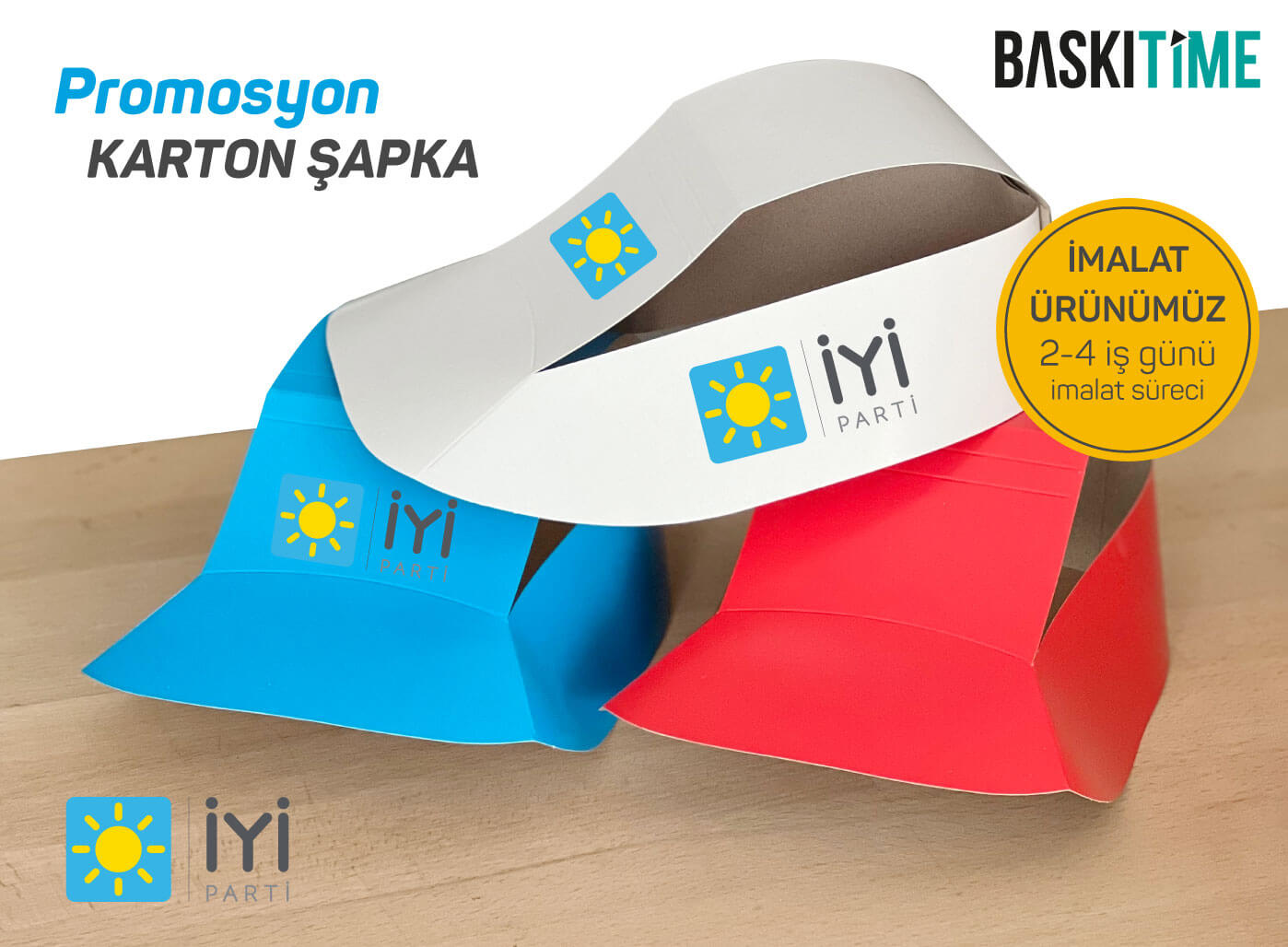 İyi Parti Promosyon Karton Şapka - Görsel 1