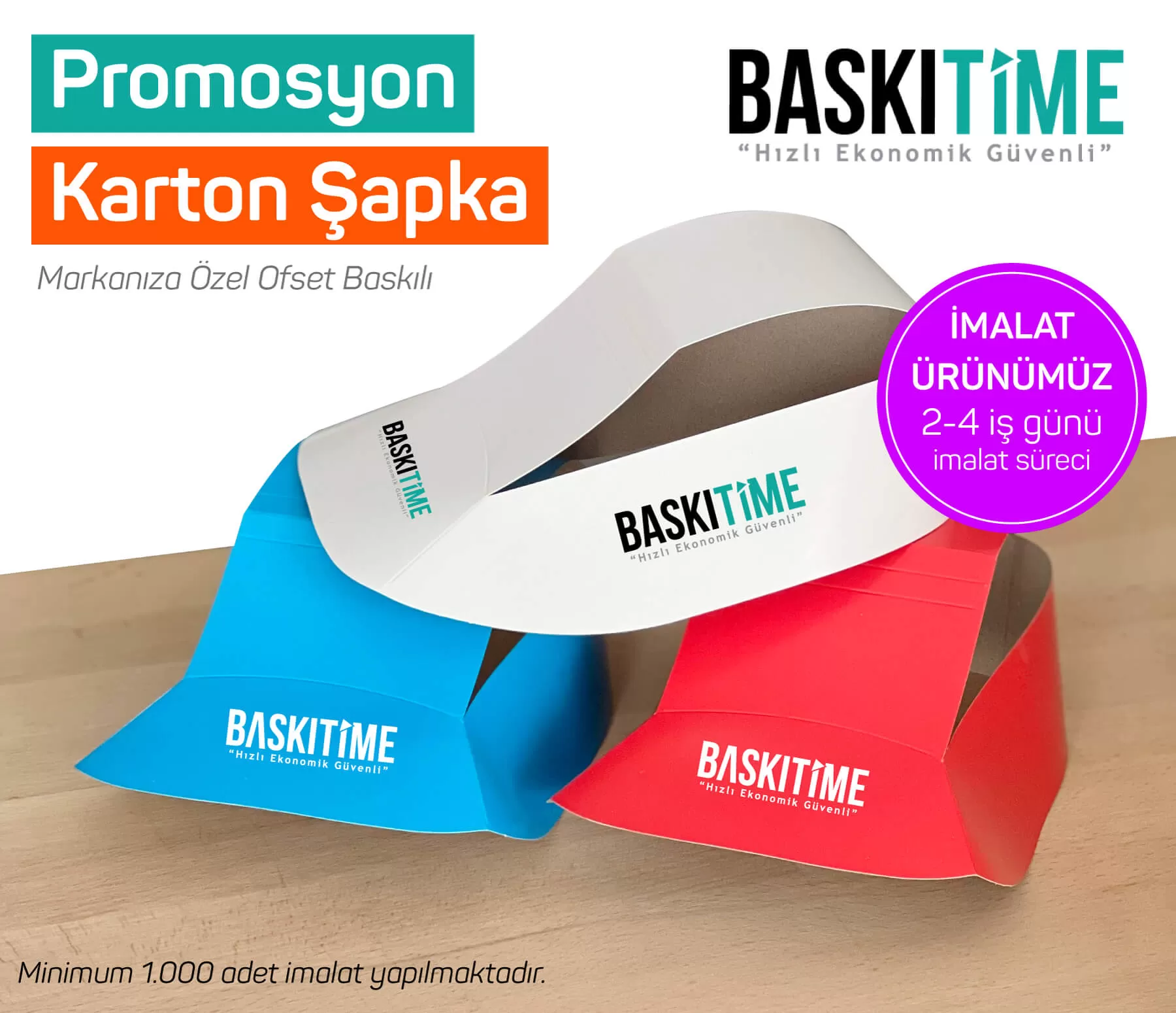 Promosyon Karton Şapka İmalat Ürünümüz