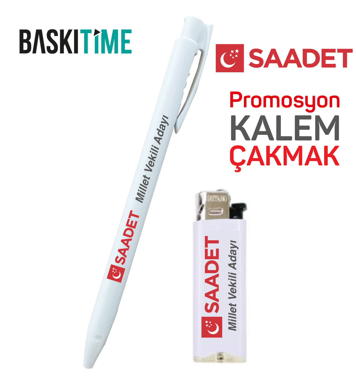 Saadet Partisi Promosyon Kalem Çakmak