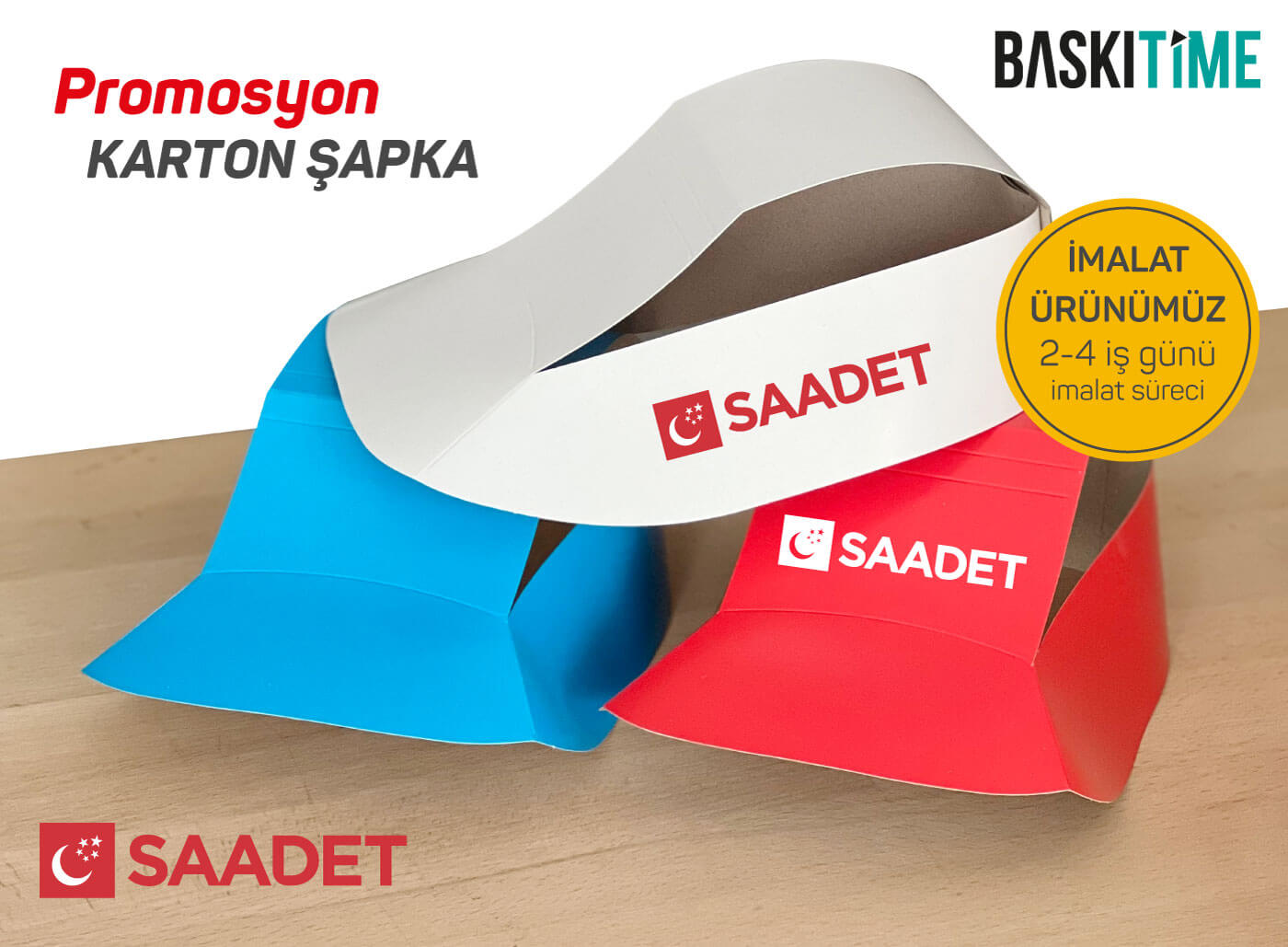 Saadet Partisi Promosyon Karton Şapka
