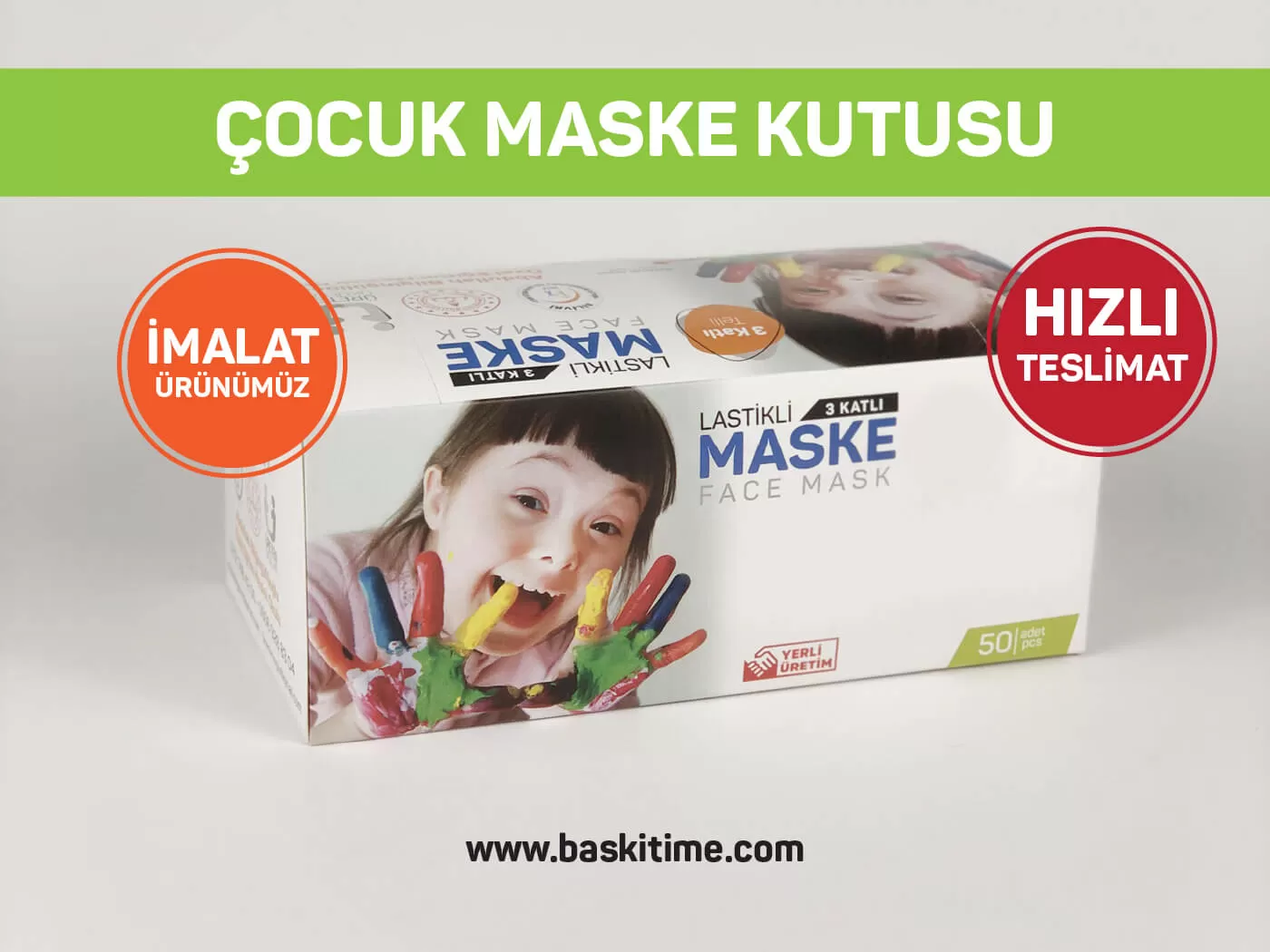 Çocuk Maskesi Kutusu Baski İmalatı