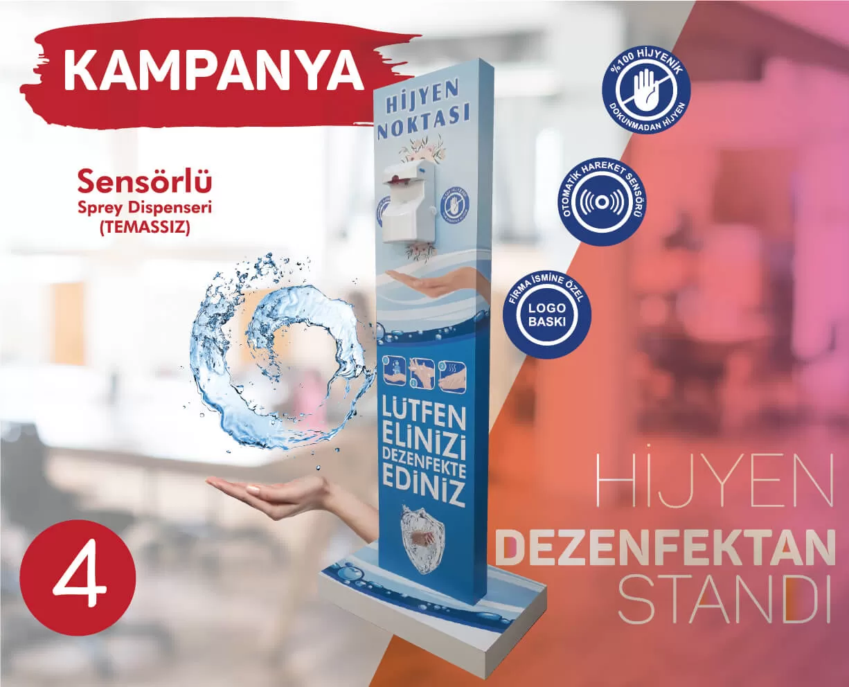 Dezenfektan Standı 8cm Kalınlık Temazsız