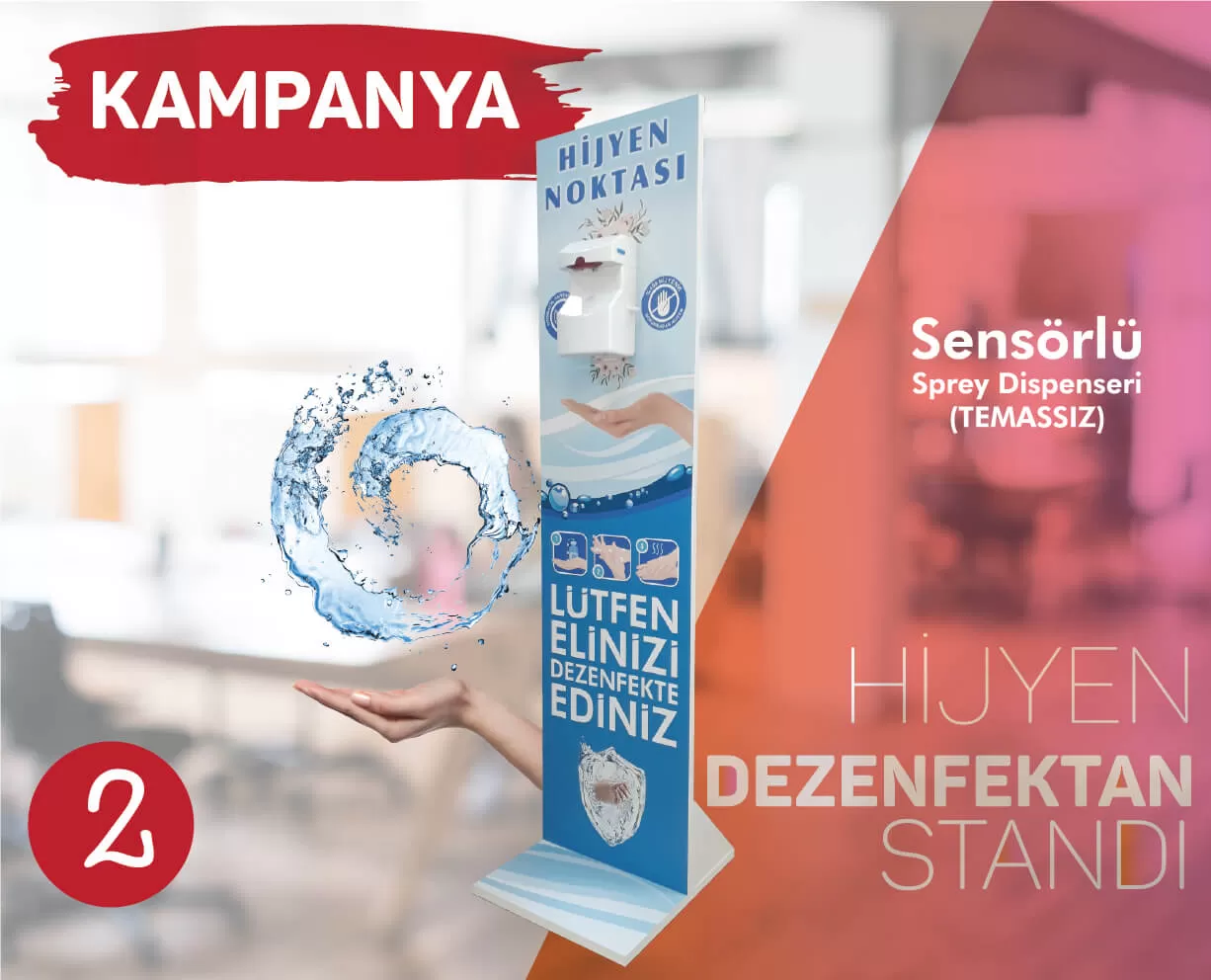 Ekonomik Dezenfektan Standı Temazsız Sensörlü 