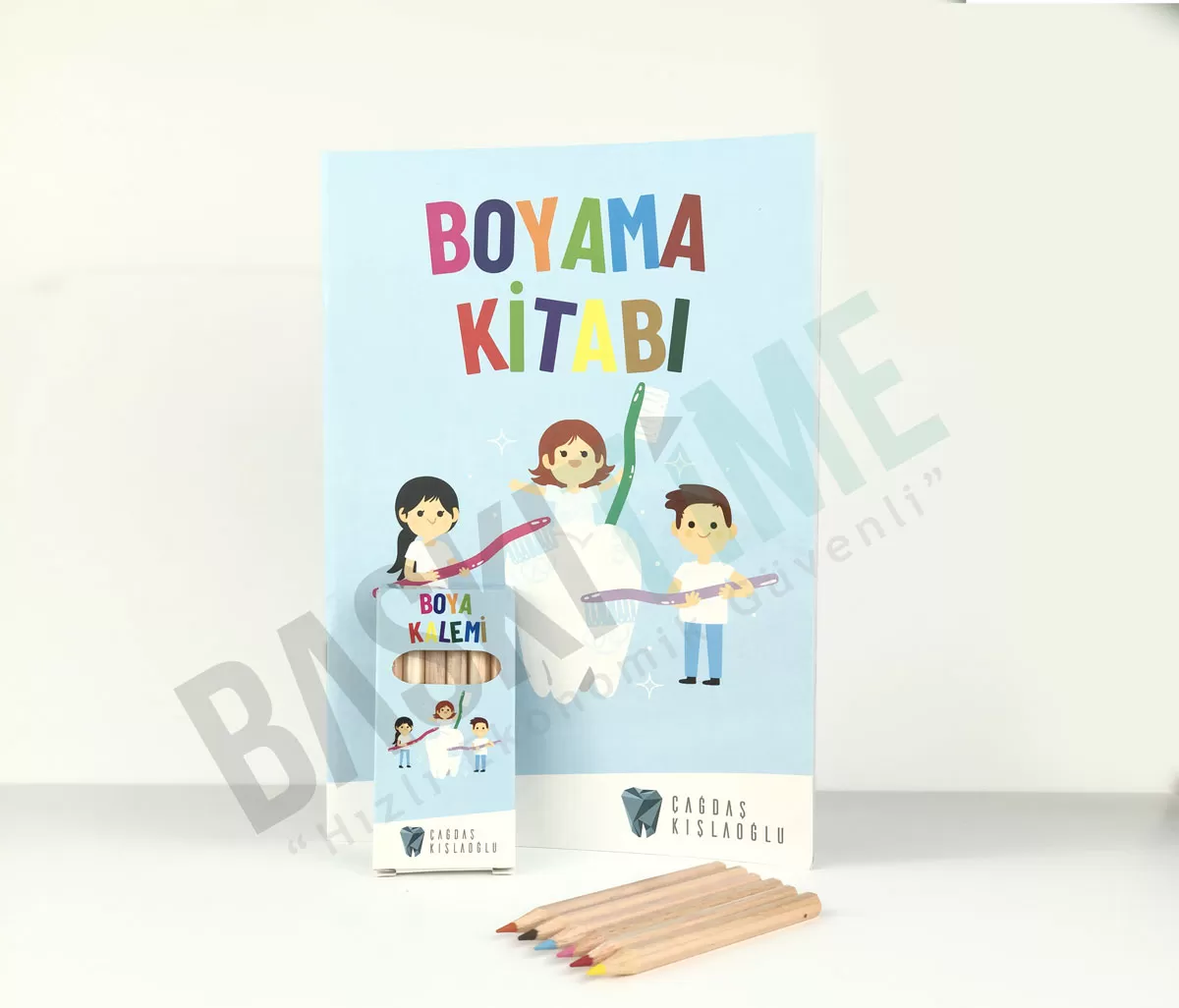 Promosyon Boyama Kitabı Boya Kalemi Seti 6'li