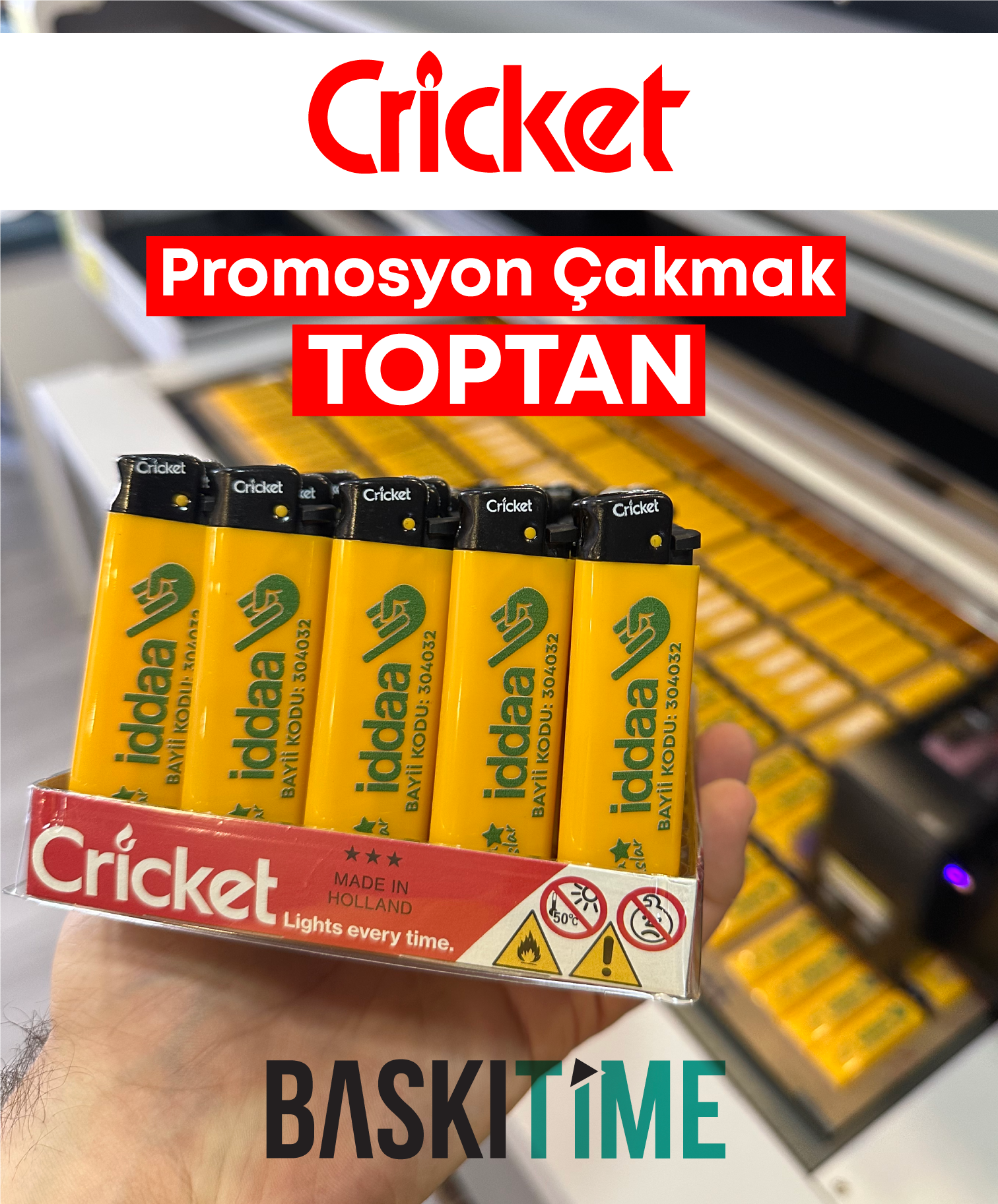 Promosyon Cricket Çakmak Sarı