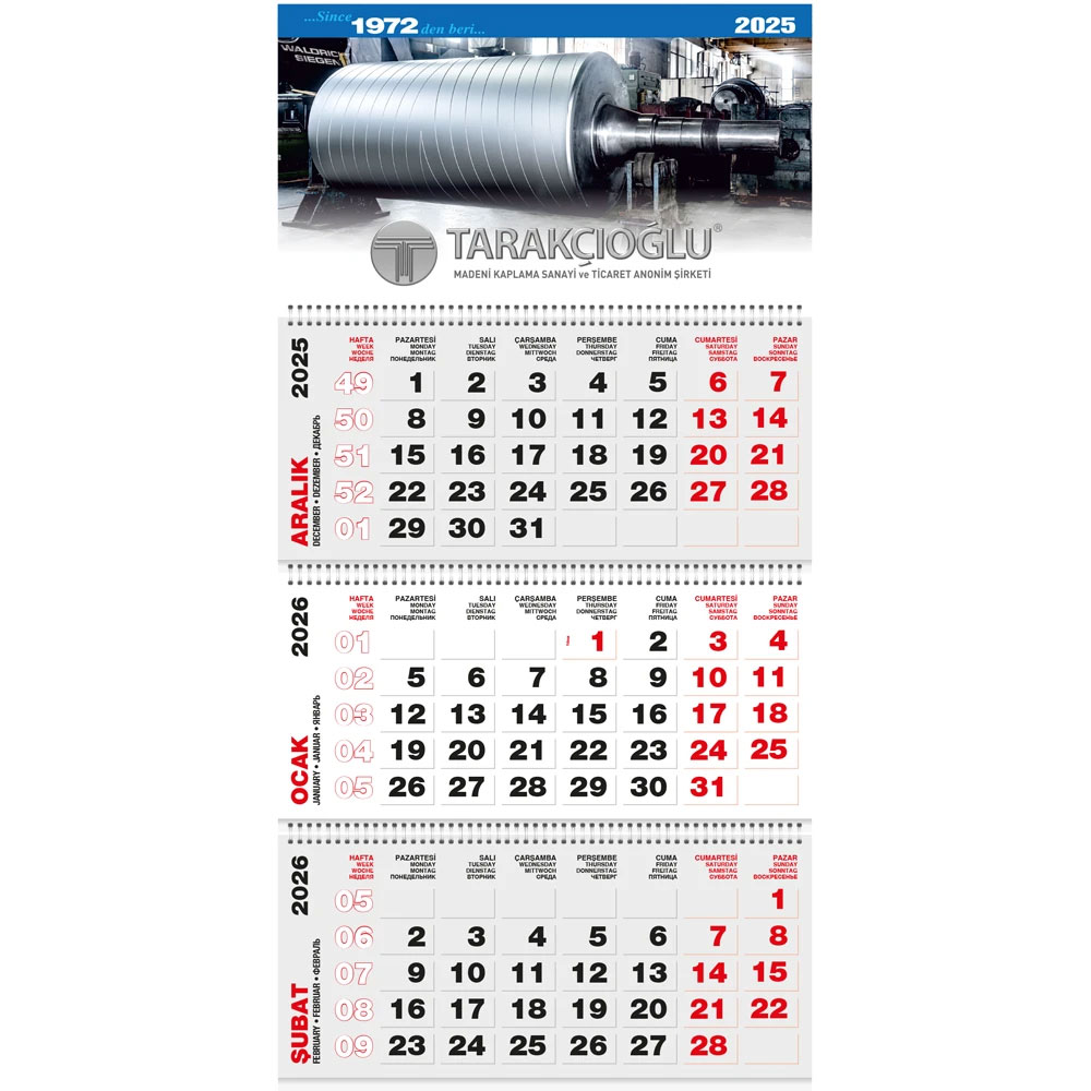 Promosyon Jumbo Taslama Gemici Takvim